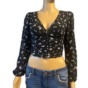 Wild fable cropped boho top XS